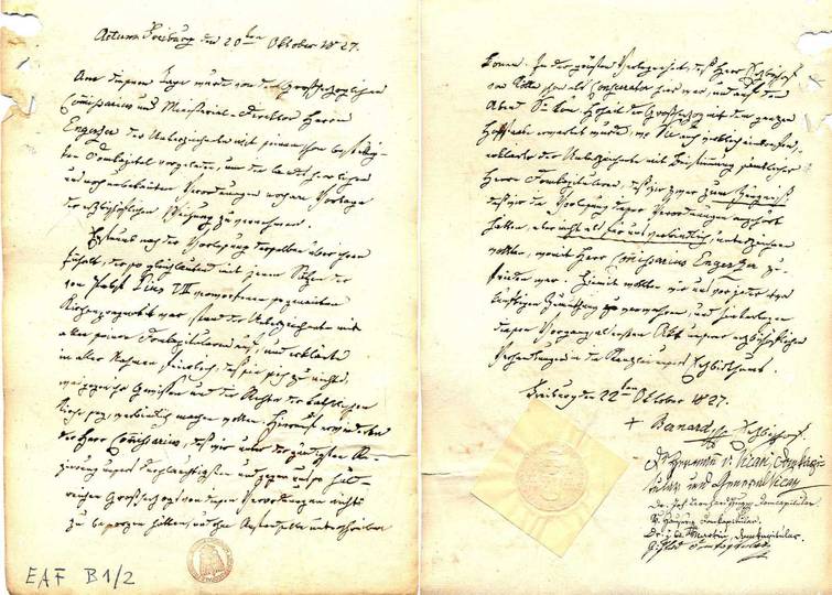 Quelle: EAF, ID 145 Vereidigung EB Boll, 1827 (aus: EAF, B1/2)