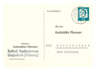 Quelle: Erzbischöfliches Archiv Freiburg, Beilagen Kirchenbücher - Burladingen, St. Fidelis Nachmeldeschreiben aus dem Jahr 1912 aus Burladingen, St. Fidelis