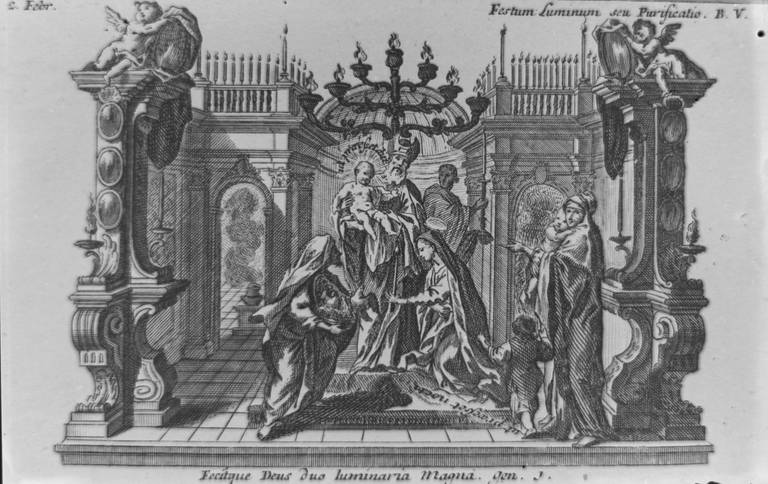 Kupferstich aus dem EAF zu Maria Lichtmess, gestochen von Johannes und Joseph Klauber von ca. 1760